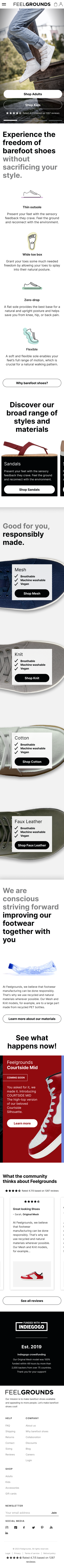 Feelgrounds Mobile Homepage